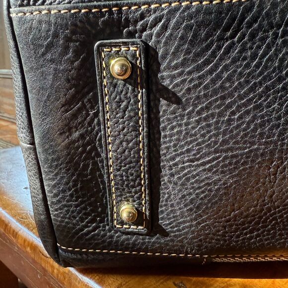 Dooney & Bourke Canvas Tote Bag – Black & White Canvas Vacchetta Leather Trim - Picture 12 of 12